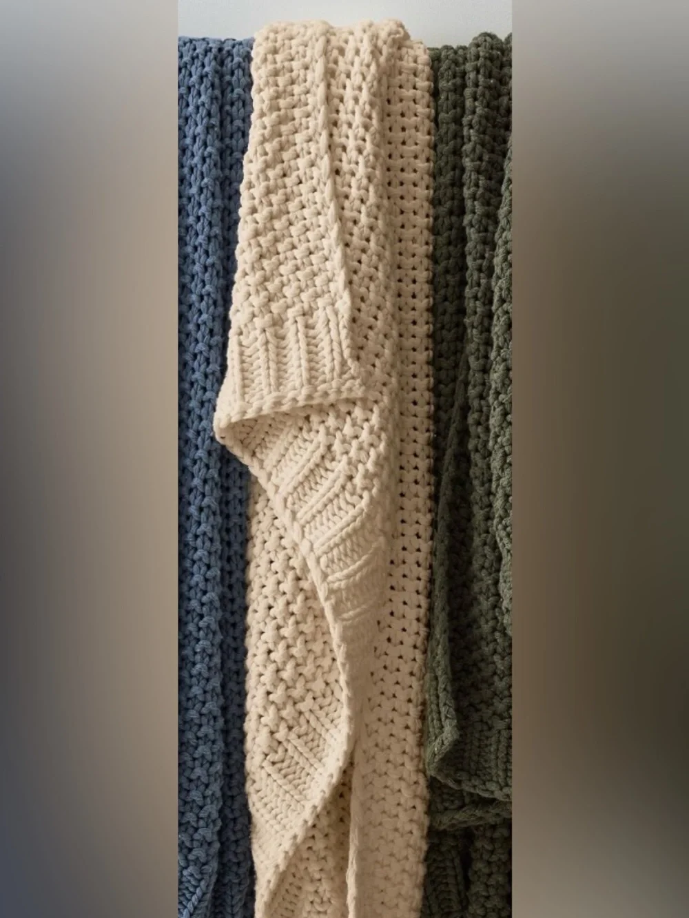 West Elm Chunky cotton throw Cream. 50x60 (mix30)